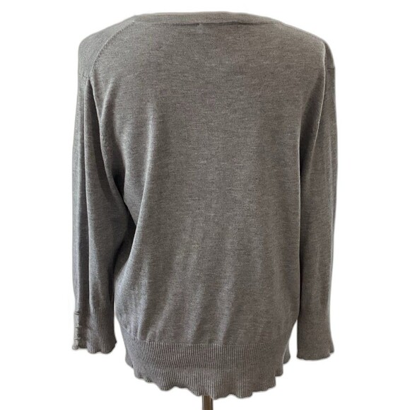 Philosphy Sweater Women's Size XL Color Gray Long Sleeve Button Front Sweater - Picture 2 of 7